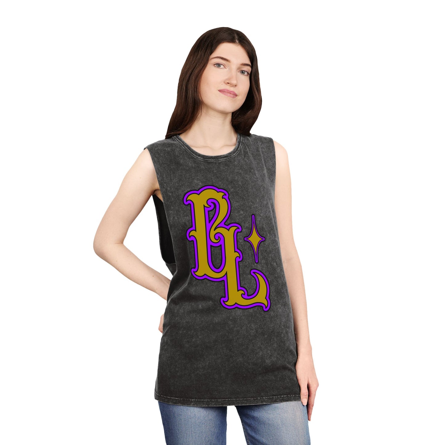 Stonewash Tank Top — Purple 'BL' Electric Wizard Muscle Tee