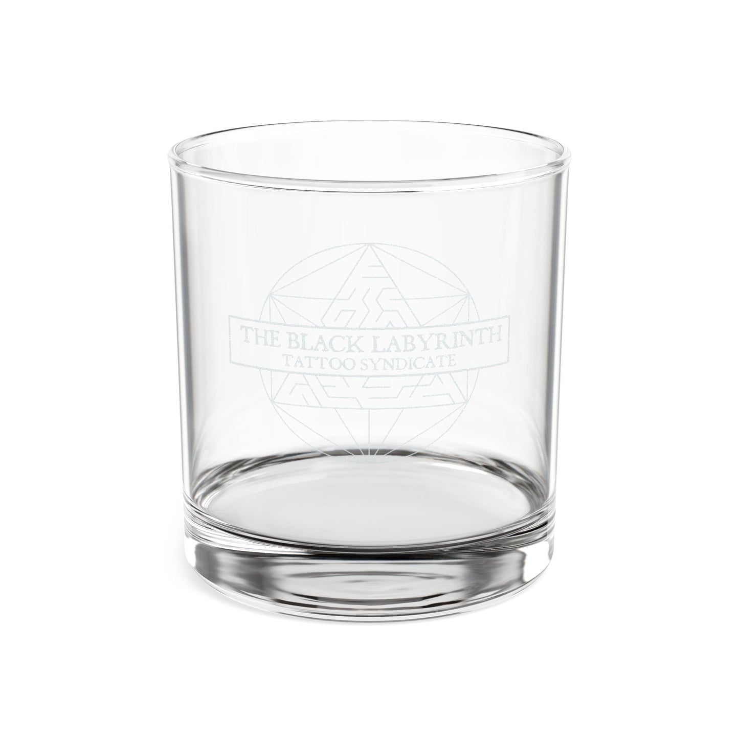 Engraved Whiskey Glass 10.5oz — The Black Labyrinth Logo