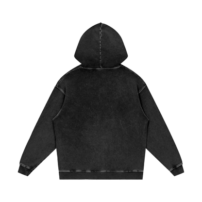 Black Laby OG Logo Snow Washed Loose Cotton Hoodie